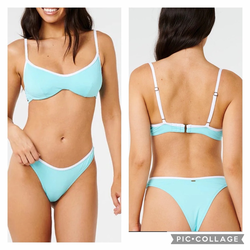 RIP CURL CLASSIC SURF D-DD BIKINI TOP & CLASSIC SURF HIGH SKIMPY BIKINI, SMALL